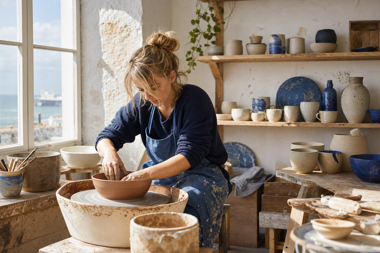 Pottery wheel in the Haarlem studio